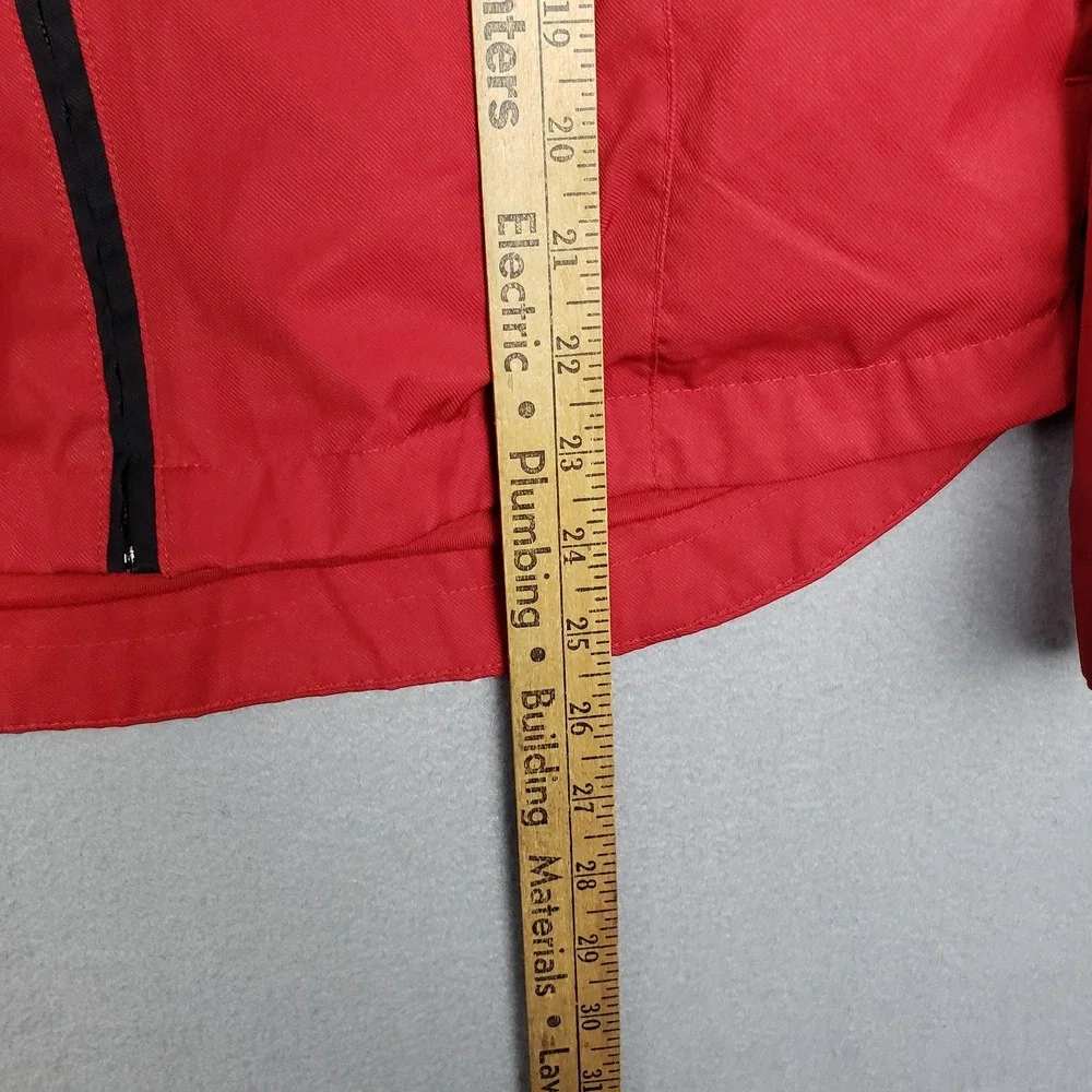 Nike Youth Size M Full Zip Track Jacket Red With Black Stripe Sporty Athletic
